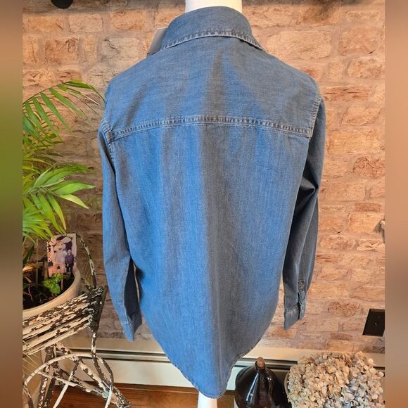 NWT Zara Womens Blue Jeans Shirt Size S - Picture 2 of 10
